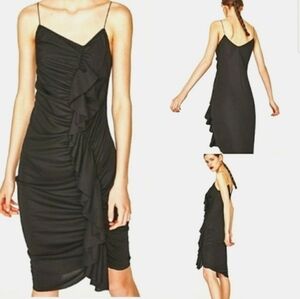 🎄🆕️Zara Small Black Strappy Midi Dress